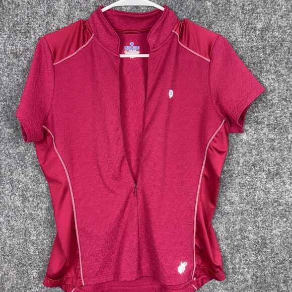 Pearl Izumi Top Cycling womens Size L Red Select Short Sleeves Active - Picture 3 of 9